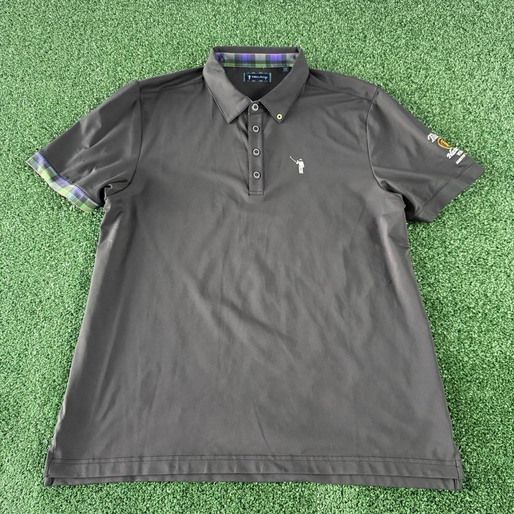 William Murray Men's Short Sleeve Polo Shirt Size Large Golf Black